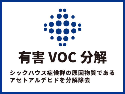 有害VOC分解　シックハウス症候群の原因物質であるアセトアルデヒドを分解除去